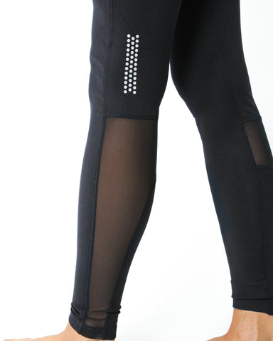 Love Your Body by Heather French Henry Energique Athletic Leggings With Reflective Strips and Mesh Panels