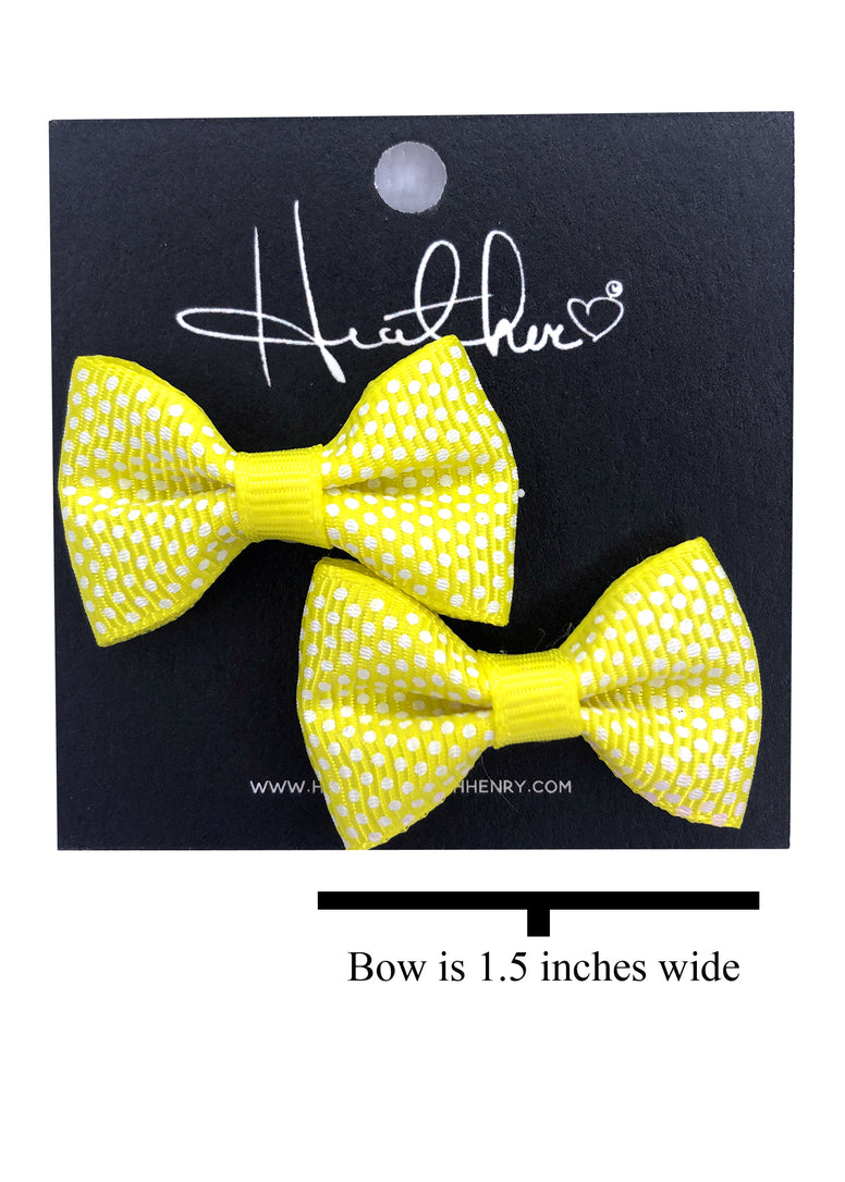 Yellow Polka Dot Bow Tie Earrings