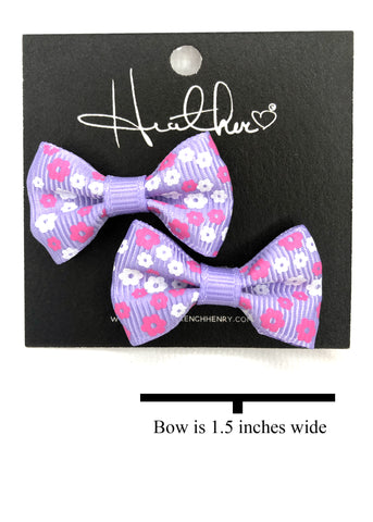 Lavender Flower Bow Tie Earrings