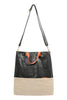 THE "HEATHER" BLACK LEATHER TOTE BAG