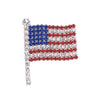 Rhinestone Wavy American Flag Brooch