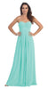 STRAPLESS PLEATED BODICE LONG FORMAL BRIDESMAID DRESS