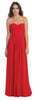 STRAPLESS PLEATED BODICE LONG FORMAL BRIDESMAID DRESS